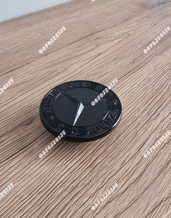 Емблема за Mercedes 57мм черен гланц тип тапа