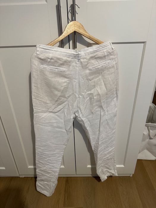 Pantaloni, M, Zara, albi, bărbați, in