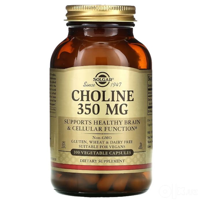 Solgar Choline Холин 350  мг 100 капс Америка