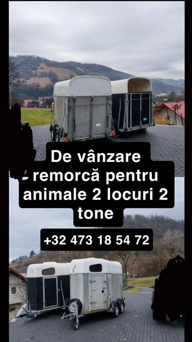 De vânzare remorcă pentru animale 2 locuri 2 tone