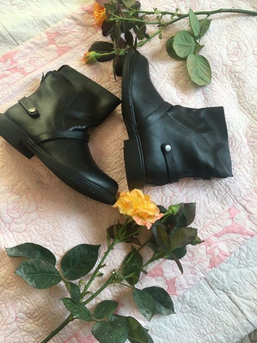 Сапожки кожаные демисезонные