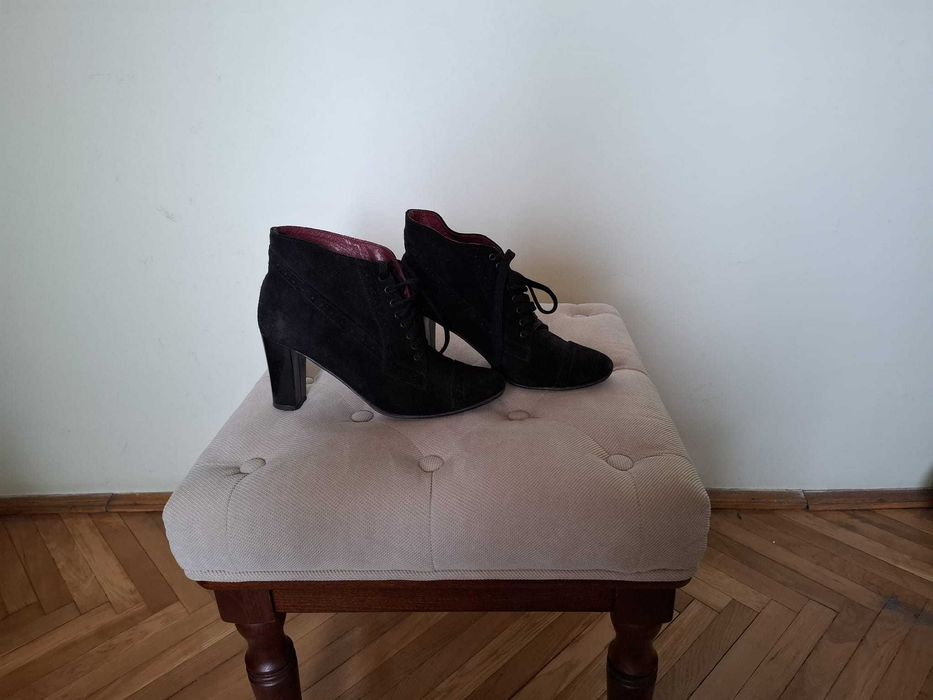 Botine negre dama , mar 38 piele intoarsa