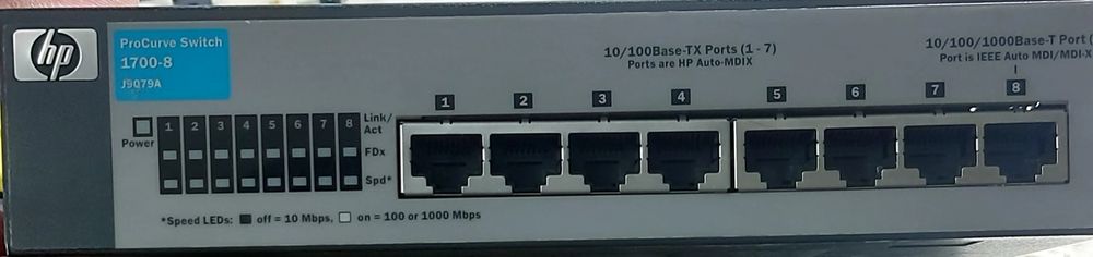 Коммутатор HP-1700-8.
