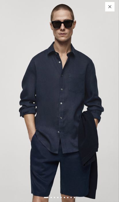 Camasa in 100% bleumarin Mango