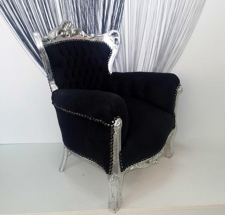 Детски бароков фотьойл в черно