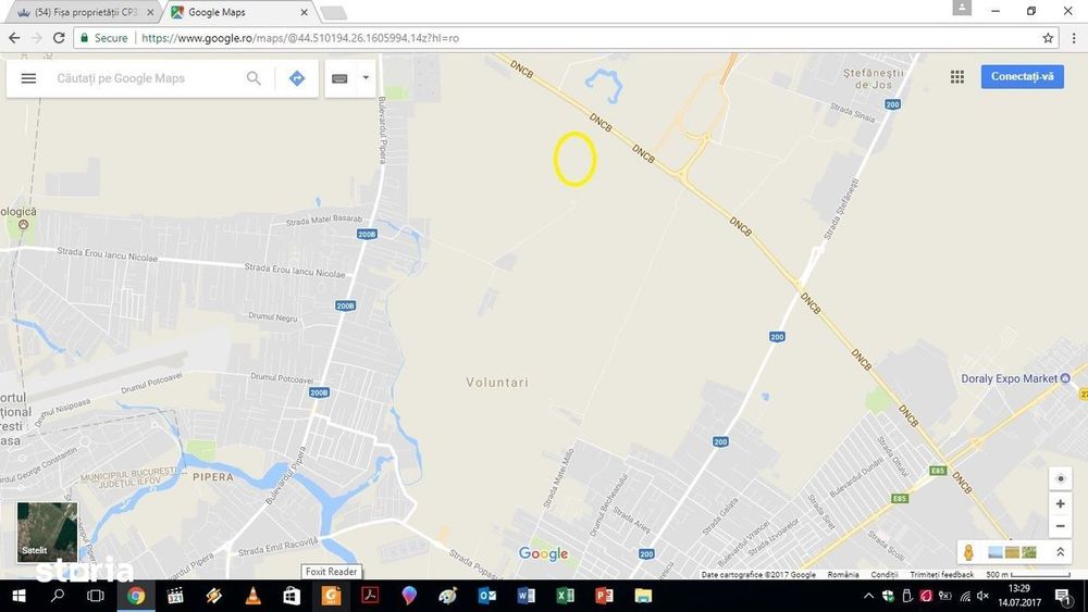 Teren 10000 mp zona Pipera Radiofar pt Investitie 89 euro/mp
