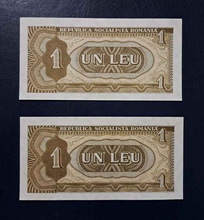 Lot 2 X 1 LEU 1966, UNC, Numere consecutive