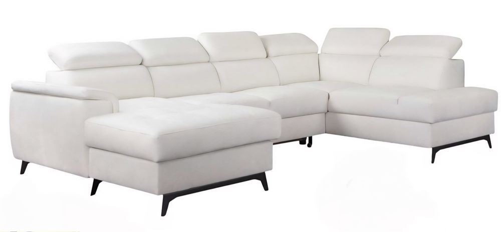 NOU Coltar U 348cm, stofă, gri, extensibil