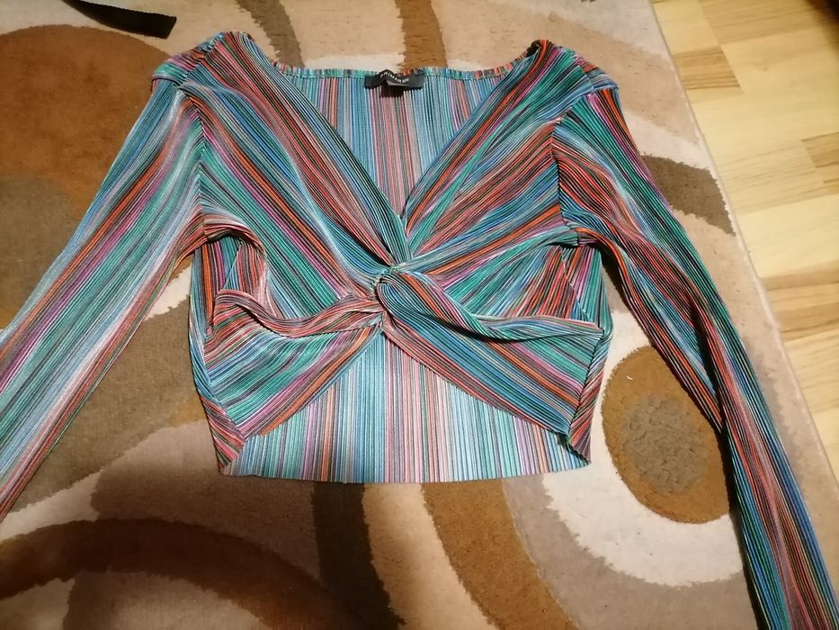 Bluză top multicoloră