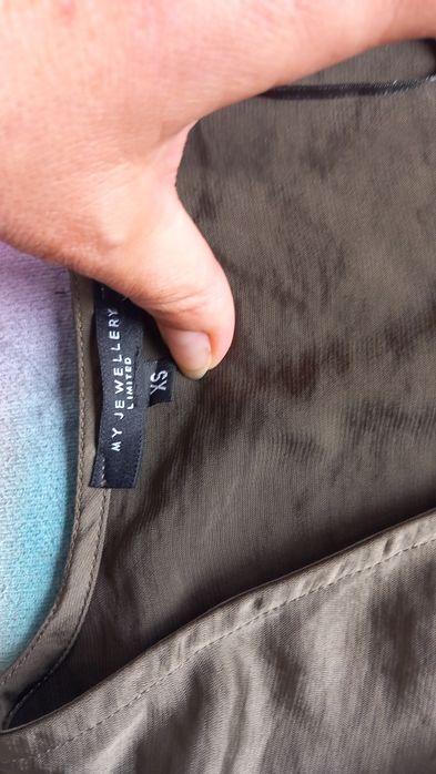 Rochie casual satin kaki