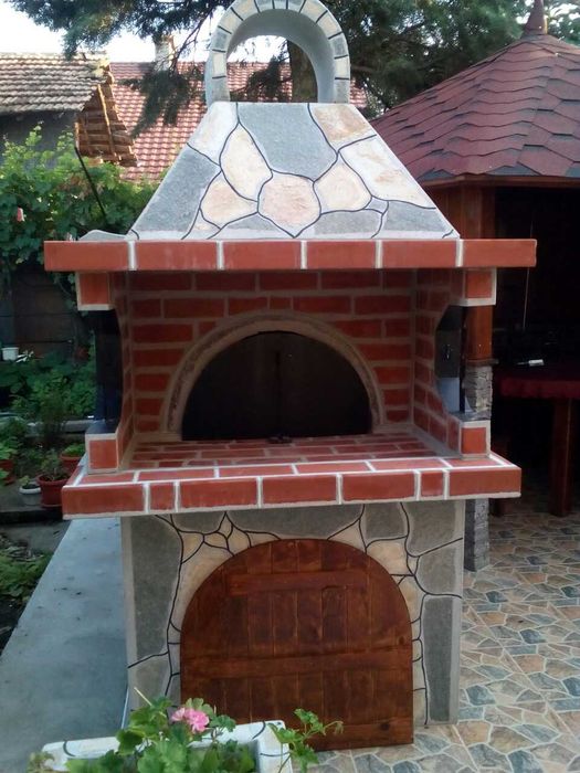 Барбекю с фурна - пещ Стандарт (комбинирано) с облицовка от камък