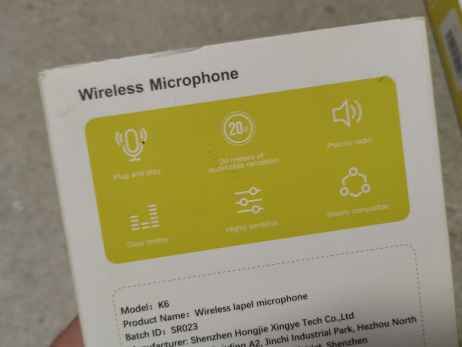 Set Microfon Lavaliera NOU, Yejata K6 Type C, 2TX+RX