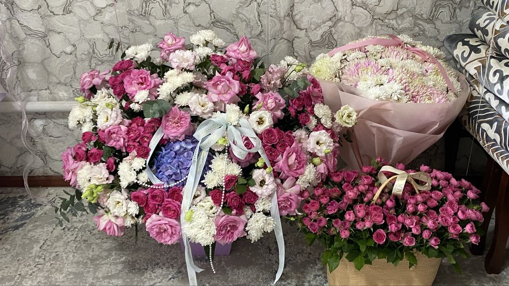 Цветы букеты розы