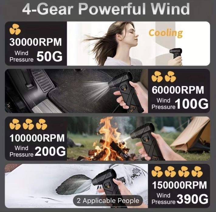 Преносима USB духалка/прахосмукачка с функция Power Bank