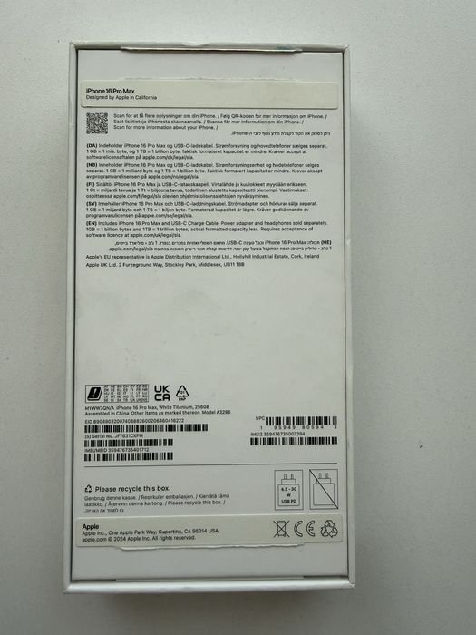 Iohone 16 pro max 256 gb