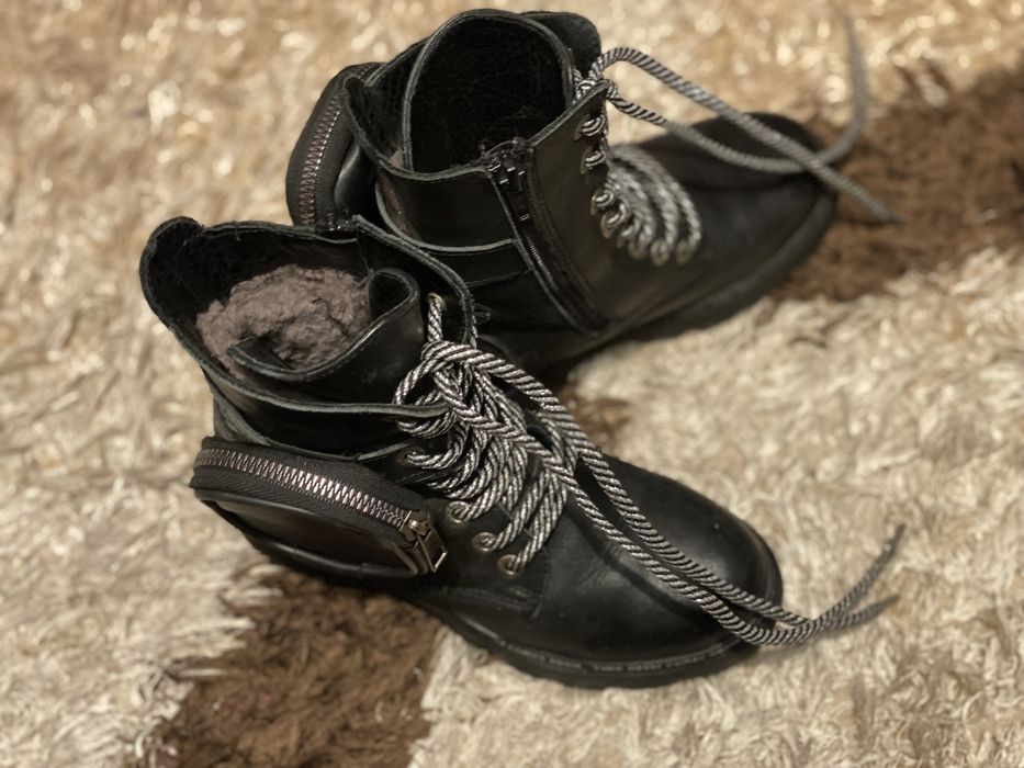 Зимнии ботинки  кожаные на девочку!