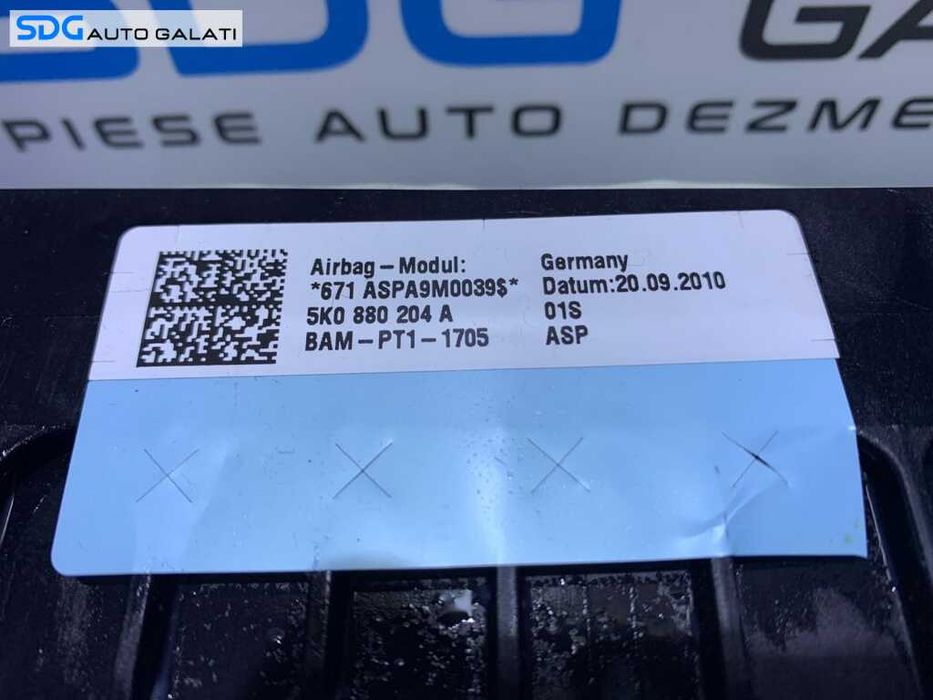 Airbag Pasager Volkswagen Tiguan 2008 - 2015 Cod 5K0880204A 5K0 880 204A [LR0971]