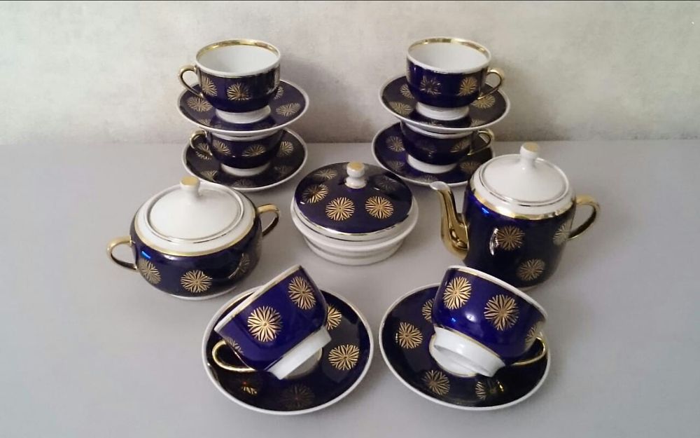 Чайные сервизы, кофейные. Кобальт