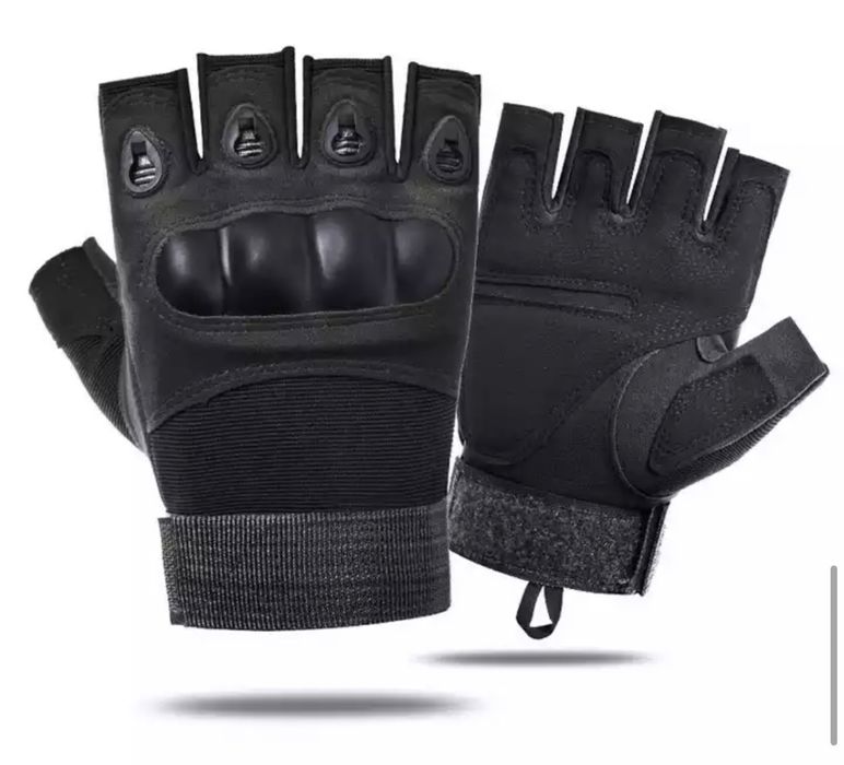 Тактически ръкавици без пръсти с предпазни протектори стрелба airsoft