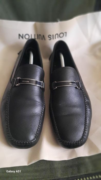 Черные Макасины PRADA КОЖА