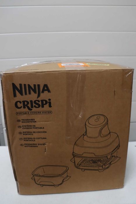 Стъклен фритюрник Ninja Crispi, 4 в 1, камък, FN101ST | Максимална хрупкавост, печене, пържене с въздух, макс. 450F, 4 л и 6 чаши, стъкло без PFAS