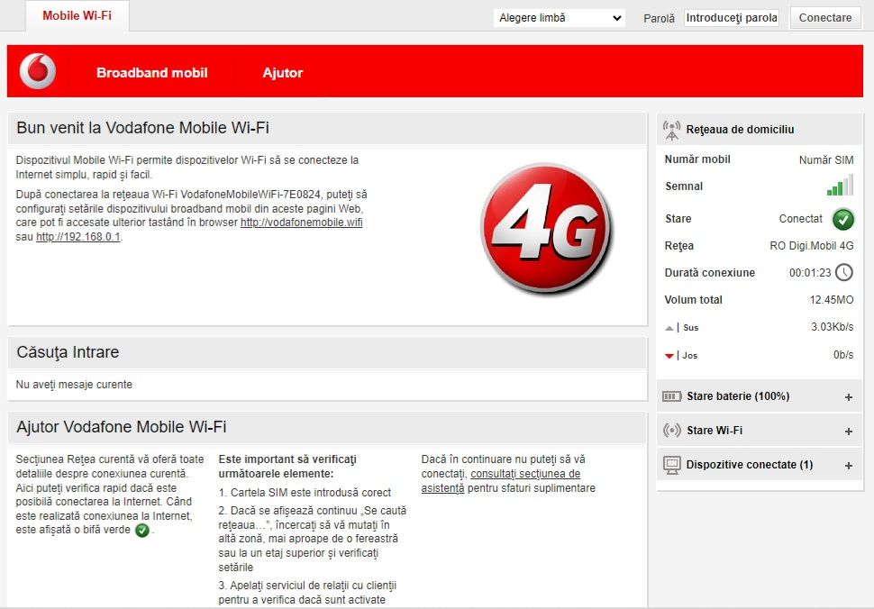 Router Huawei 4G portabil cu SIM Modem WiFi Hotspot Internet decodat