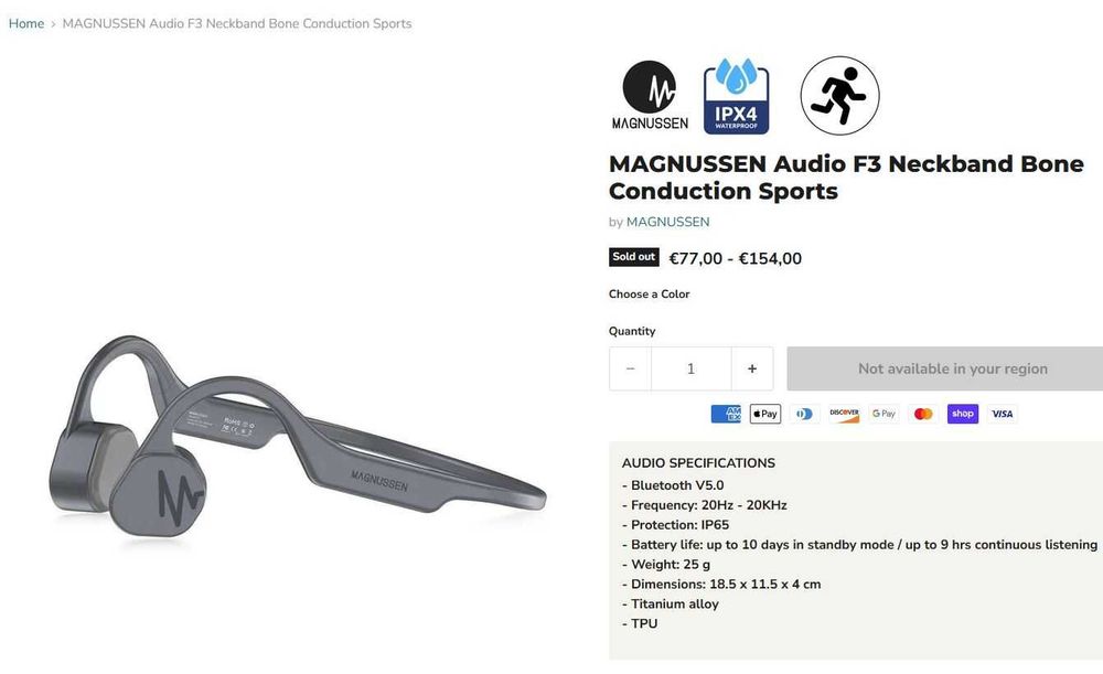 Casti wireless cu conductie osoasa Magnussen