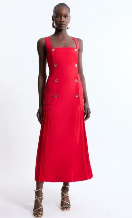Karen Millen нова миди червена рокля UK10 ЕU38 S/M