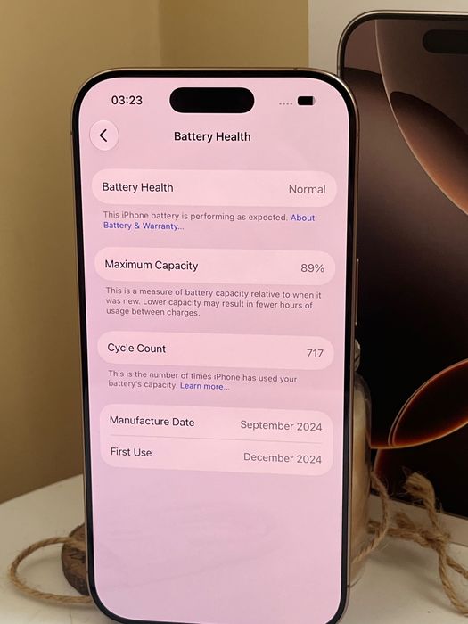Iphone 16 pro 128GB desert titanium 89%