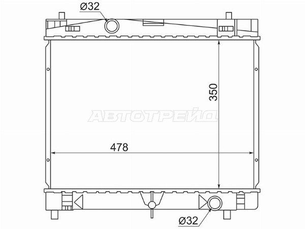 Радиатор охлаждения двигателя  Toyota Belta