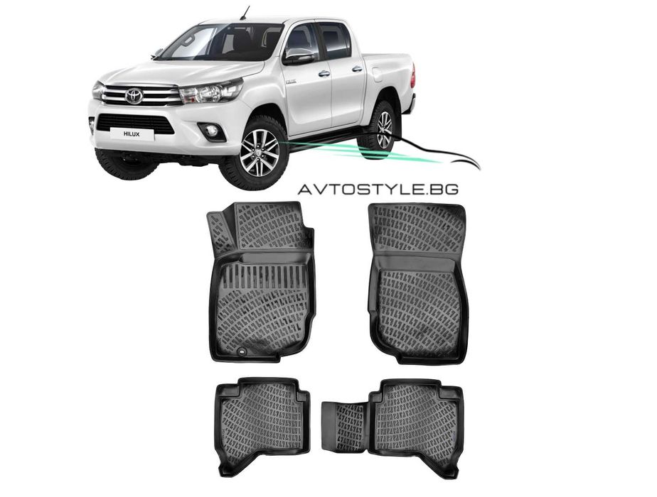 Гумени стелки RizLine съвместими с Toyota Hilux 2004-2015 (4 врати)