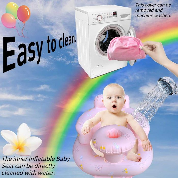 Надуваем бебешки диван с плюшен калъф за бебета 4-24 месеца