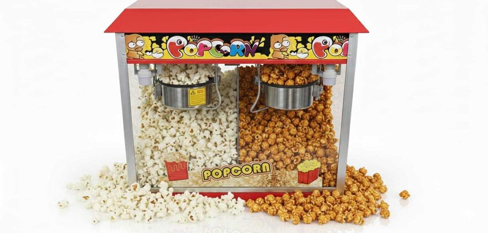 Aparat profesional pentru popcorn 2 oale dublu-TRANSPORT GRATUIT