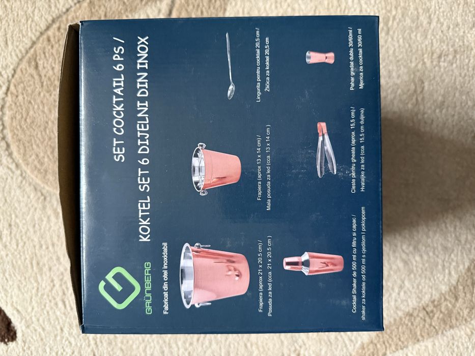 Set pentru cocktail, din inox, 6 piese, Grunberg GR2433