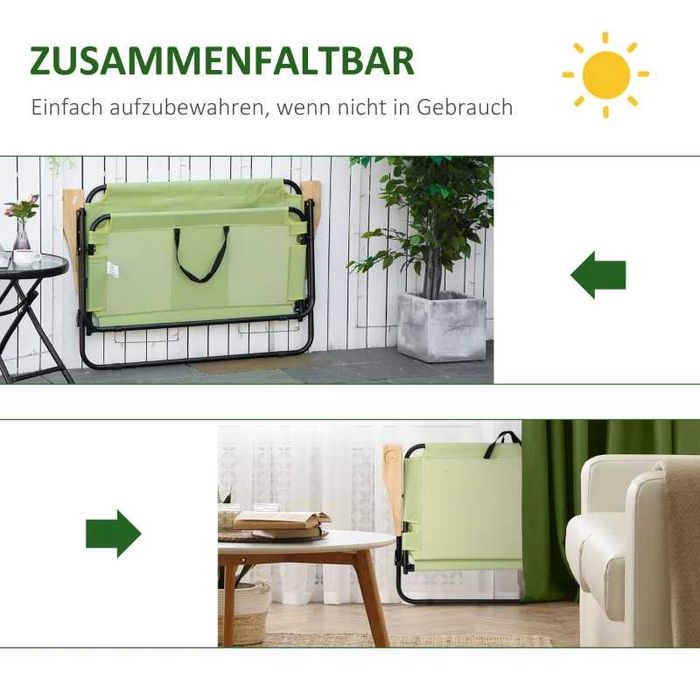 Сгъваем къмпинг стол Outsunny с 2 места и поставка за чаши 141x67x80см