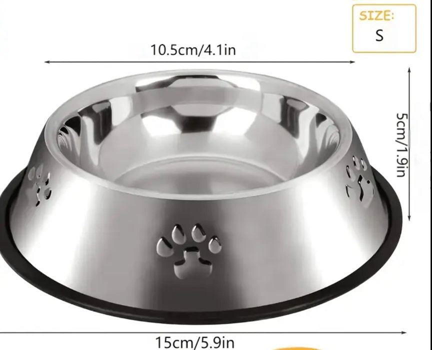 Неръждаеми купи за храна - куче, котка 2бр