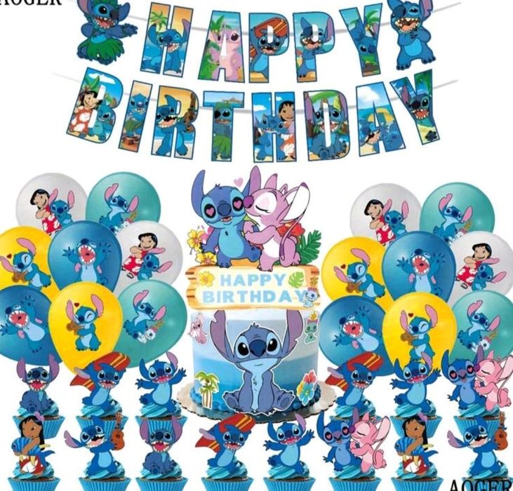 Парти сет украса Стич