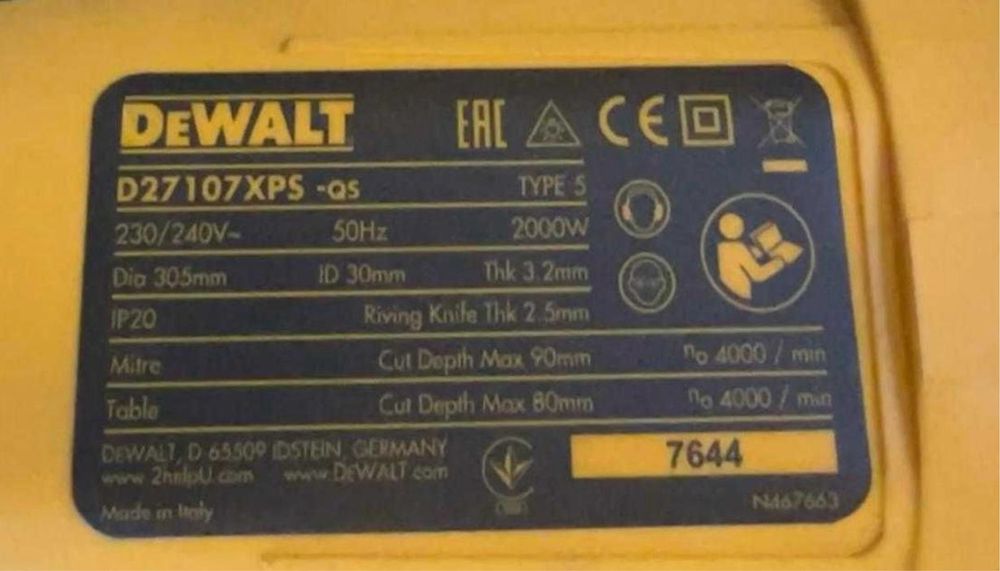 DEWALT circular cu banc 220V - D27107XPS-QS