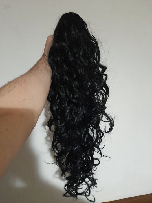 Черна опашка за коса на шнола
