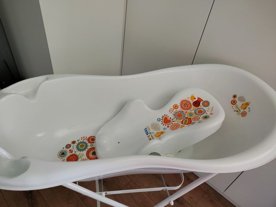 Vând Set pachet cadita alb FL 102 cm + suport anatomic si suport metal