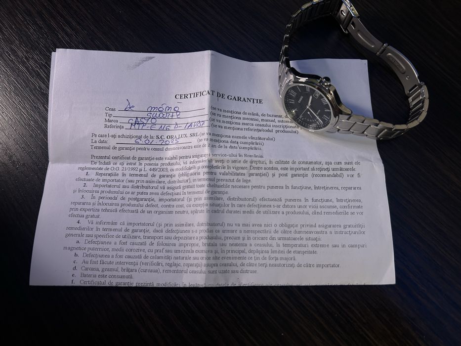 Ceas CASIO MTP-E116D – NOU, În Garanție