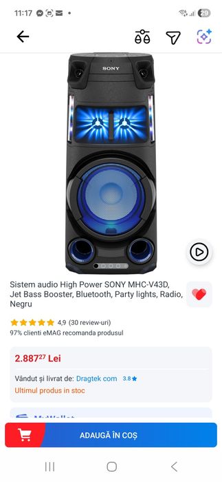 Boxa Sony MHC V43 D