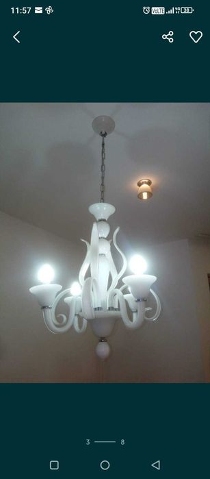 Lustra-Candelabru"Montanera", Sticla/Metal. Spectaculos - 85o lei