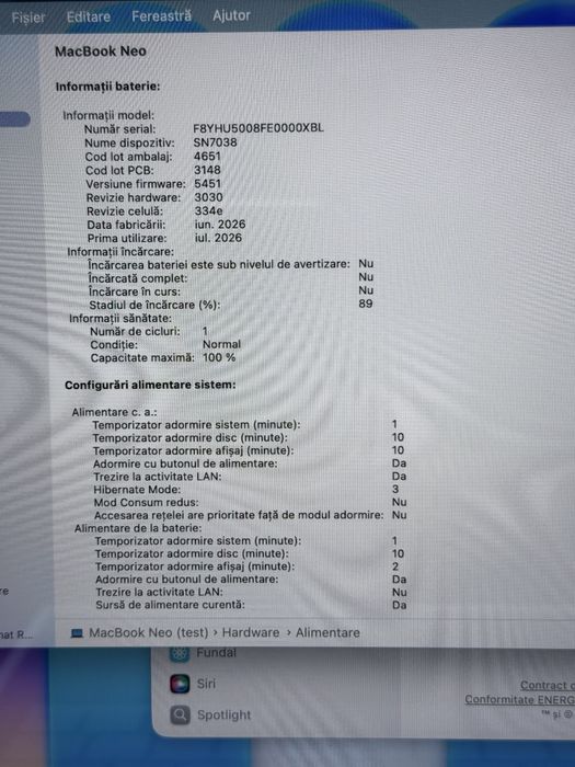 MacBook Neo 13” - 256GB SSD - 8 GB RAM - DeBi GSM Mobile Brasov