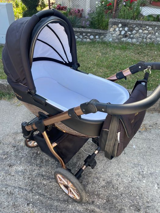 Комбинирана количка Baby Active Mommy Glossy 2в1 Black Rose Gold Limit