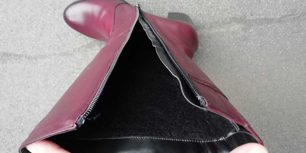 Cizme cu toc jos NOI din piele naturala imblanite marimea 36