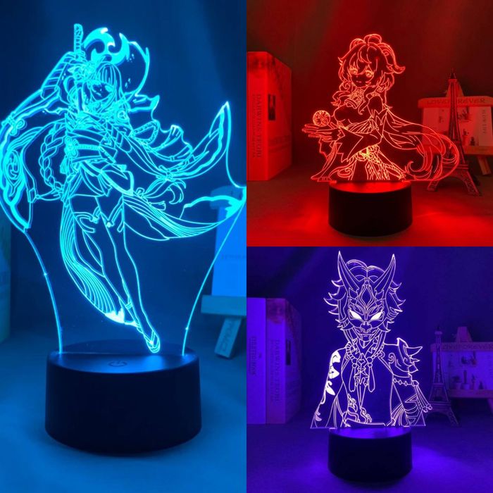 Светильники Аниме One piece , Genshin Impact , Атака на титанов