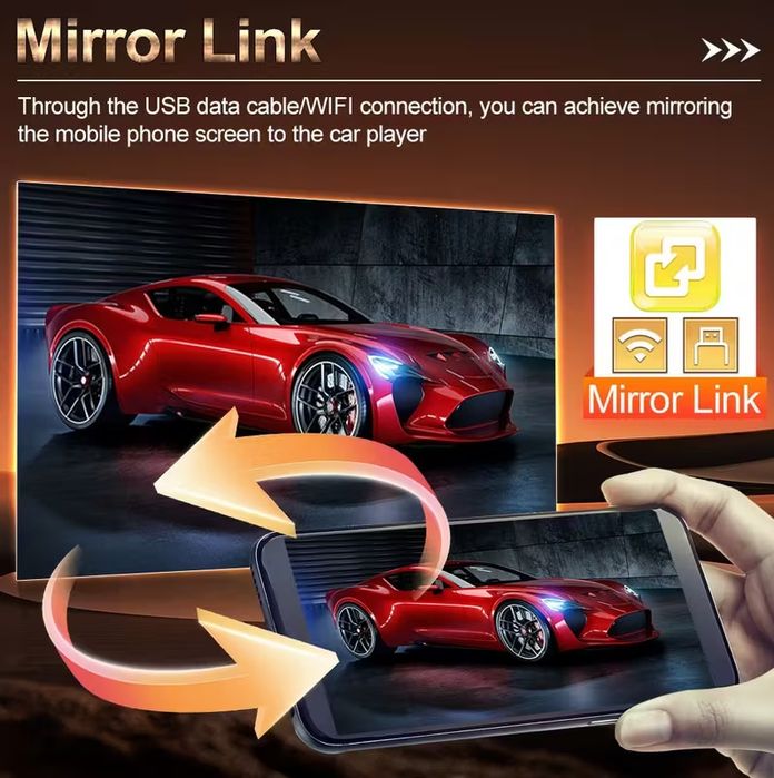 1DIN Мултимедия 7" Mirror Link Прибиращ Тъч Дисплей + CarPlay & Камера