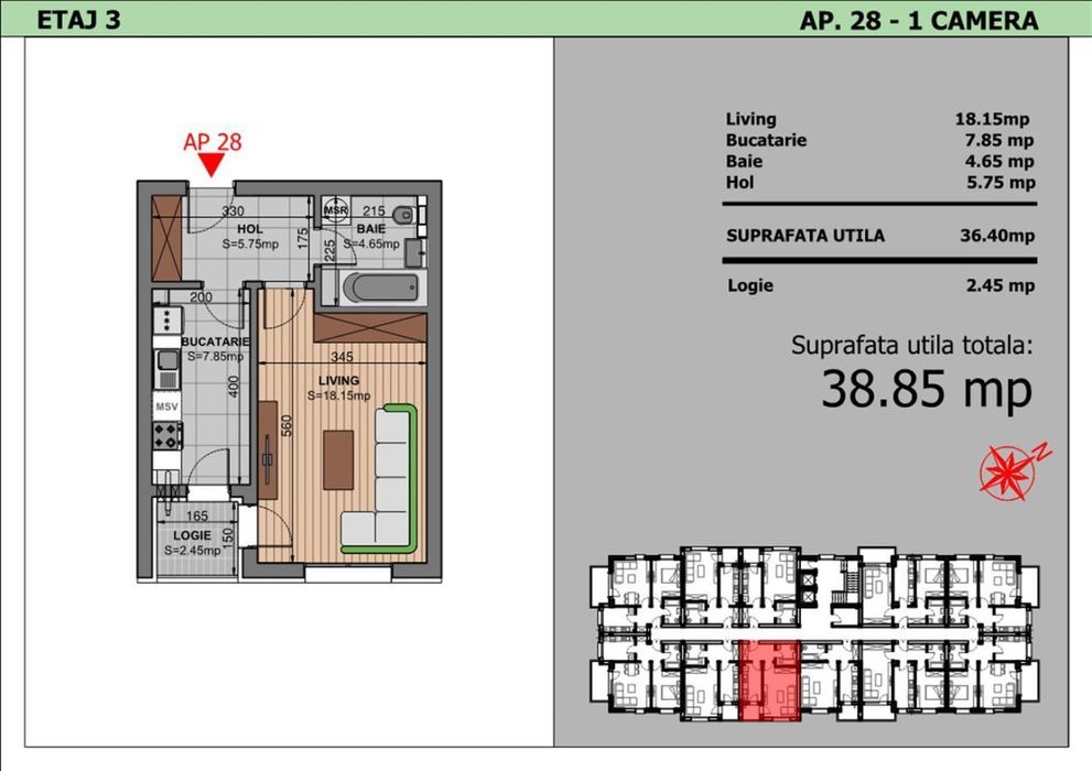 Garsoniera cu logie si dotari premium, zona Metalurgiei - Sector 4
