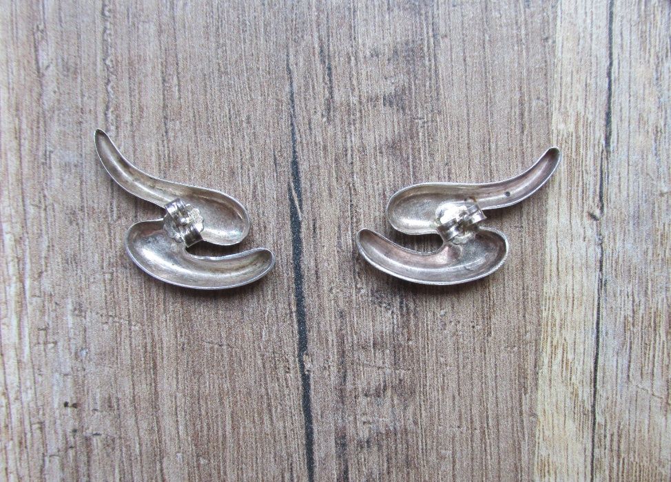 дамско сребърно колие с обеци